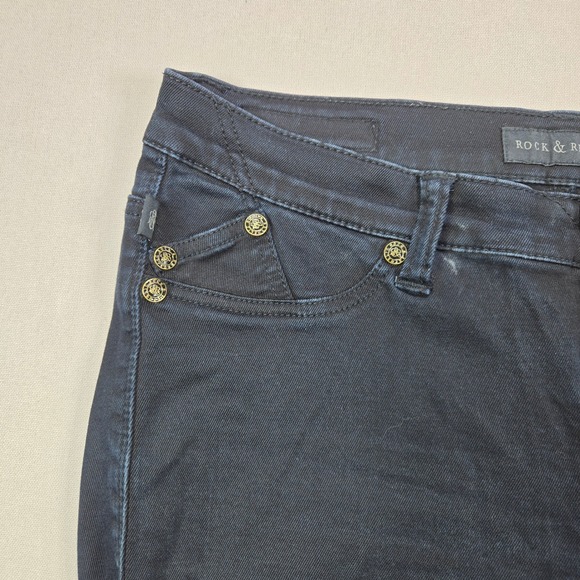 Rock & Republic Kashmiere Skinny Jeans Dark Wash Gold Hardware Womens 12 M - Picture 6 of 15